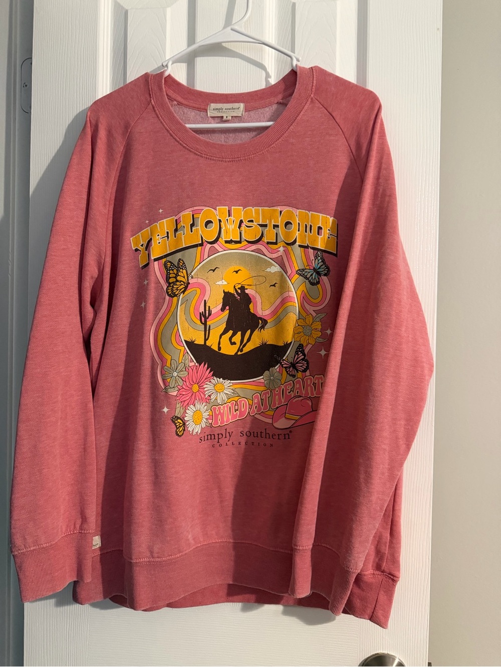 Simply Southern Dusty Rose Yellowstone Graphic Crewneck Sweatshirt